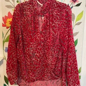 Karlie Red Leooard Blouse